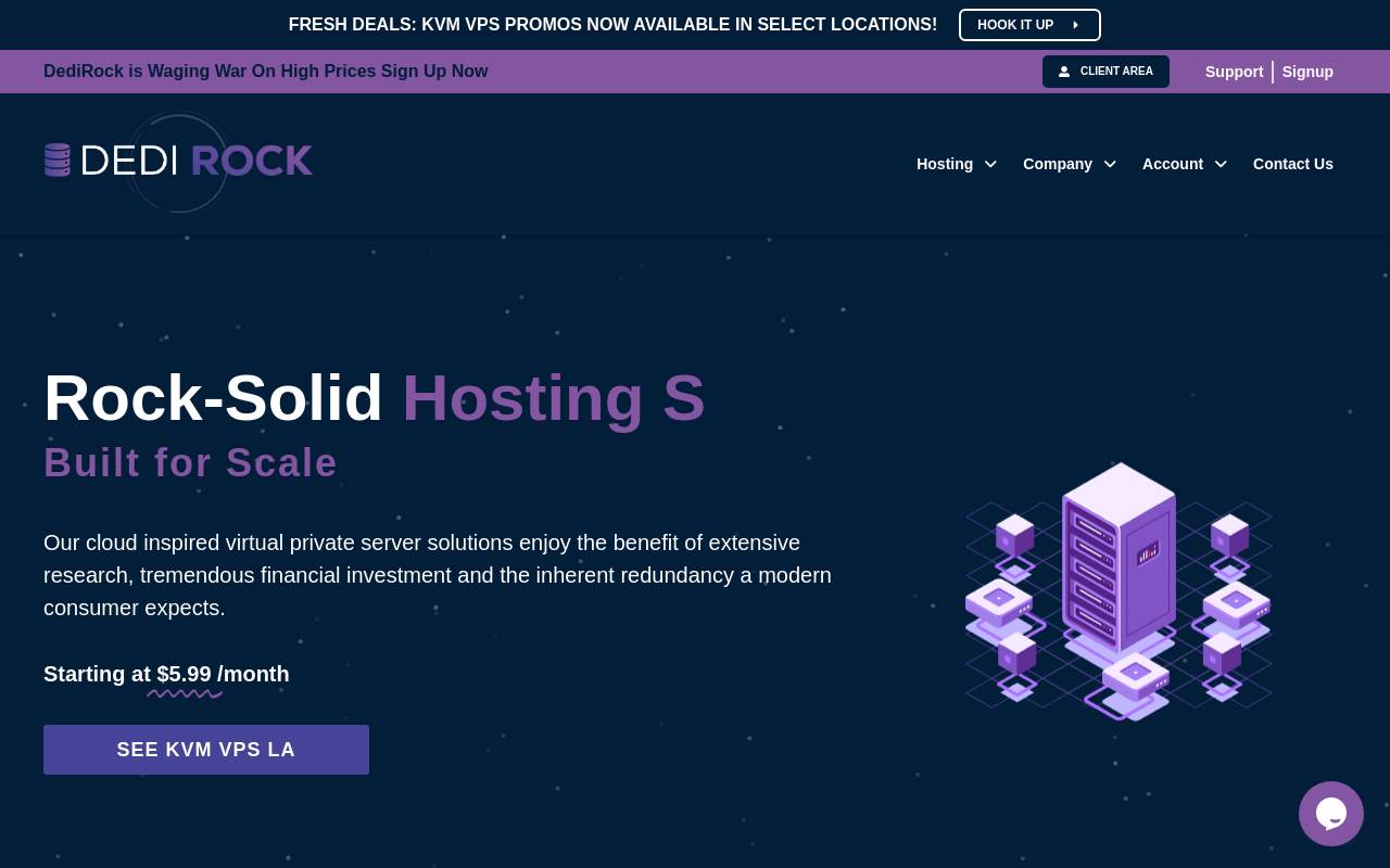 DediRock 官网截图